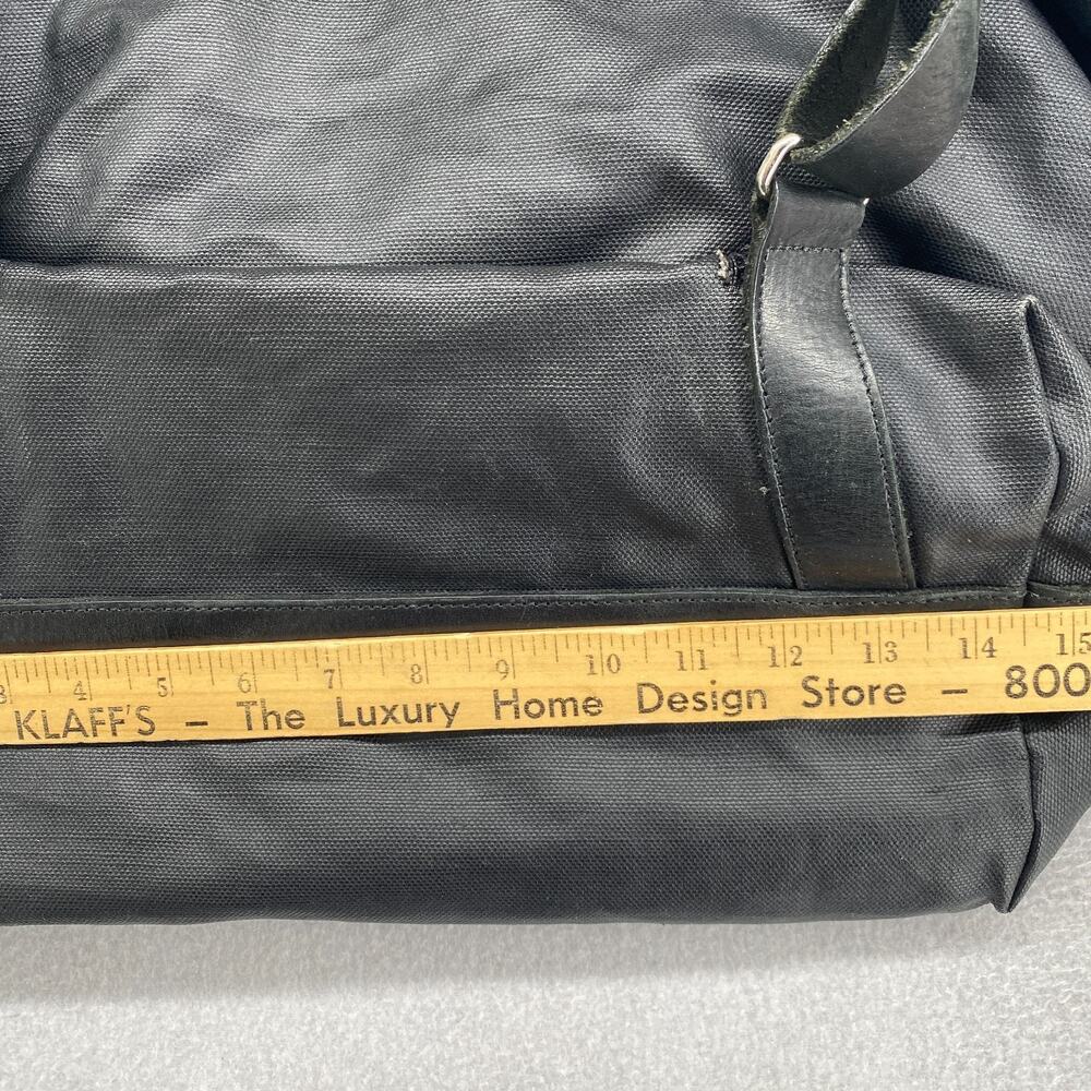 M0851 Backpack Coated Canvas Leather Straps Utility Bag Zip Multi Pocket Black - Picture 14 of 16